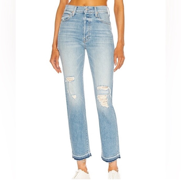 MOTHER SUPERIOR High Waisted Hiker Hover Jeans Undone Hem Distressed 28 - Picture 15 of 15